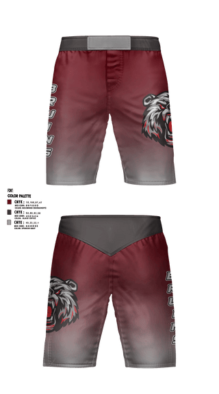 Fight Shorts, BRUINS, Wrestling, Teamtime, Team time, sublimation, custom sports apparel, team uniforms, spirit wear, spiritwear, sports uniforms, custom shirts, team store, custom team store, fundraiser sports, apparel fundraiser