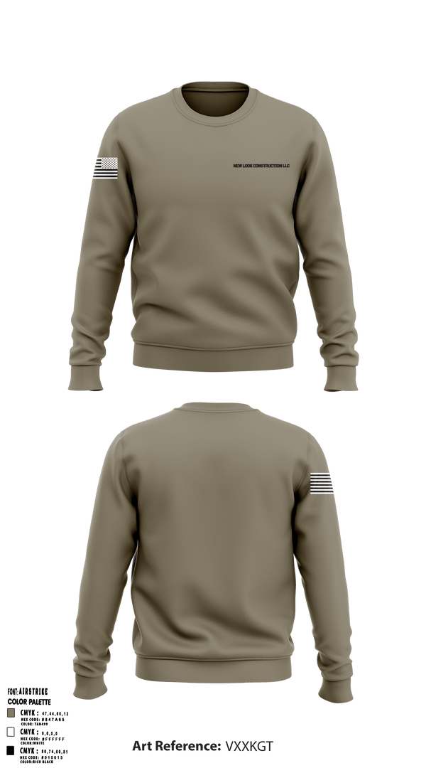 Crew Neck Sweatshirt, New Look Construction LLC, , Teamtime, Team time, sublimation, custom sports apparel, team uniforms, spirit wear, spiritwear, sports uniforms, custom shirts, team store, custom team store, fundraiser sports, apparel fundraiser