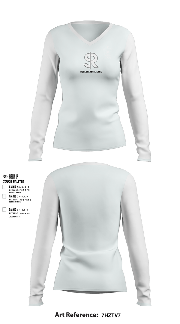 Women's Long Sleeve Vneck Shirt, Declareresilience, , Teamtime, Team time, sublimation, custom sports apparel, team uniforms, spirit wear, spiritwear, sports uniforms, custom shirts, team store, custom team store, fundraiser sports, apparel fundraiser