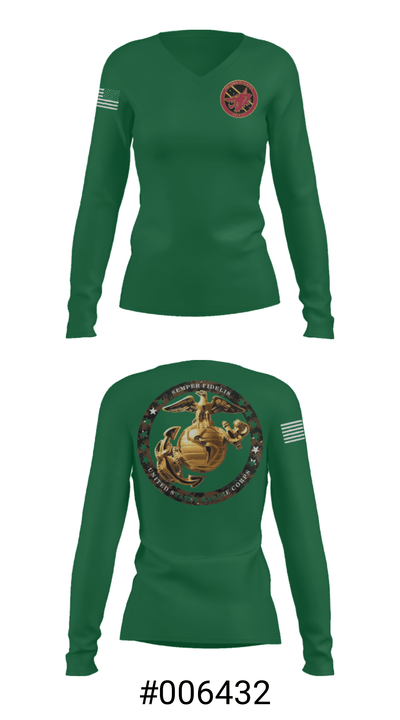 MWSS 471 DET A 71536403 Women's Long Sleeve V-neck Shirt - 37