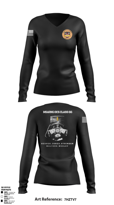 MSARNG OCS Class 66 93679555 Women's Long Sleeve V-neck Shirt - 54