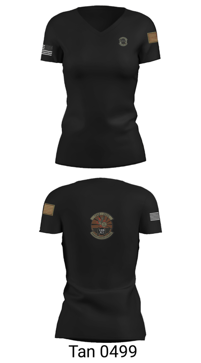 128th Air Control Squadron 4875965 Women's Short Sleeve V-neck Shirt - 23