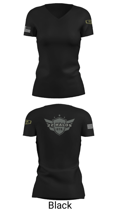 22 Halos 54349080 Women's Short Sleeve V-neck Shirt - 21
