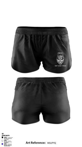 Women's Shorts, Trap House Fitness, Spirit Store, Teamtime, Team time, sublimation, custom sports apparel, team uniforms, spirit wear, spiritwear, sports uniforms, custom shirts, team store, custom team store, fundraiser sports, apparel fundraiser