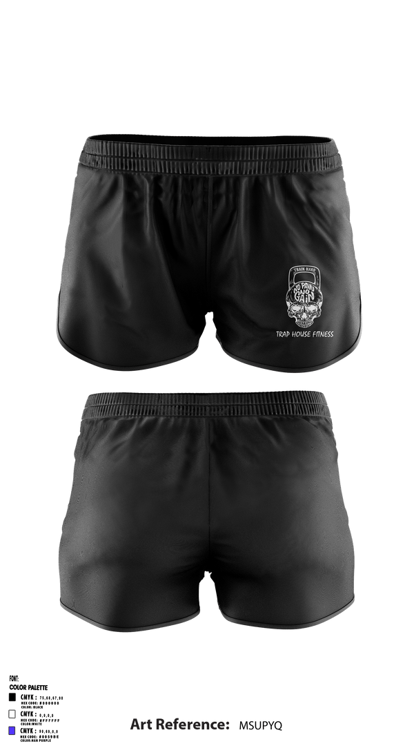 Women's Shorts, Trap House Fitness, Spirit Store, Teamtime, Team time, sublimation, custom sports apparel, team uniforms, spirit wear, spiritwear, sports uniforms, custom shirts, team store, custom team store, fundraiser sports, apparel fundraiser