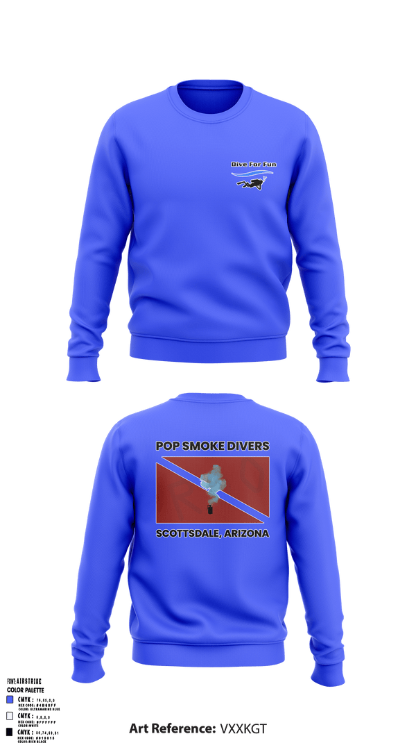 Crew Neck Sweatshirt, Pop Smoke Scuba, Swimming, Teamtime, Team time, sublimation, custom sports apparel, team uniforms, spirit wear, spiritwear, sports uniforms, custom shirts, team store, custom team store, fundraiser sports, apparel fundraiser