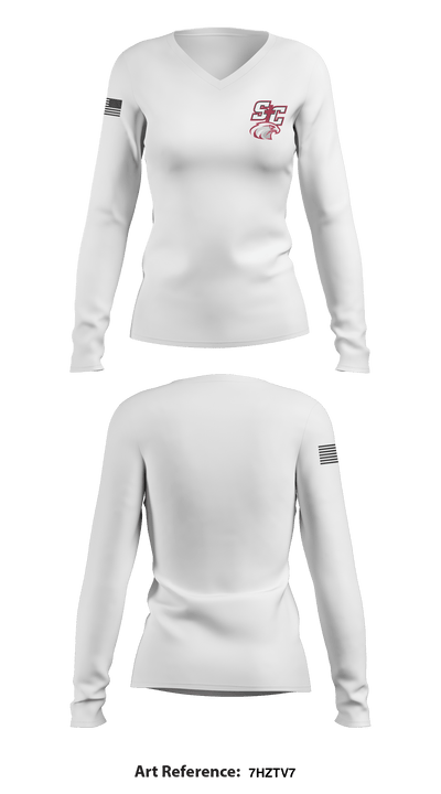 Santiam Christian School Wrestling 60304138 Women's Long Sleeve V-neck Shirt - 5