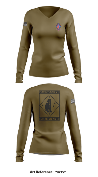 Women's Long Sleeve Vneck Shirt, , Marines, Teamtime, Team time, sublimation, custom sports apparel, team uniforms, spirit wear, spiritwear, sports uniforms, custom shirts, team store, custom team store, fundraiser sports, apparel fundraiser