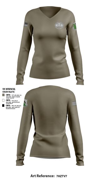 Women's Long Sleeve Vneck Shirt, , Army, Teamtime, Team time, sublimation, custom sports apparel, team uniforms, spirit wear, spiritwear, sports uniforms, custom shirts, team store, custom team store, fundraiser sports, apparel fundraiser
