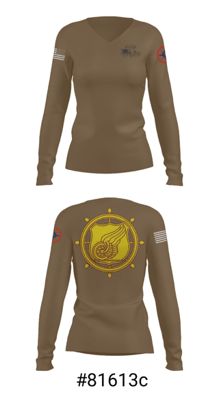 Women's Long Sleeve Vneck Shirt, , Army, Teamtime, Team time, sublimation, custom sports apparel, team uniforms, spirit wear, spiritwear, sports uniforms, custom shirts, team store, custom team store, fundraiser sports, apparel fundraiser