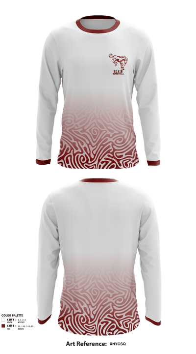 Blair Public High School Basketball 27891556 Long Sleeve Performance Shirt - 1