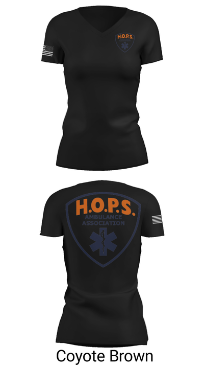 HOPS EMS 88989109 Women's Short Sleeve V-neck Shirt - 20