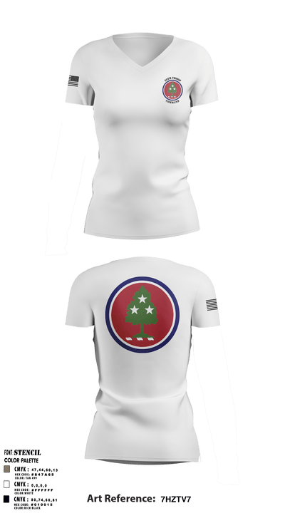 30th Troop Command 1256975 Women's Short Sleeve V-neck Shirt - 2