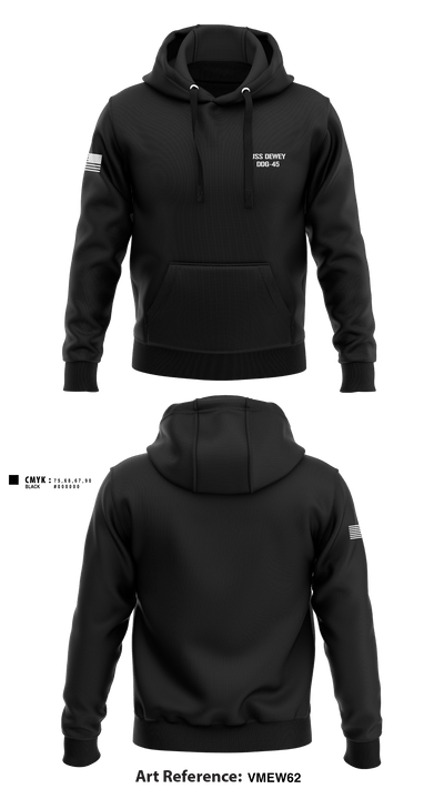 USS DEWEY DDG-45 11889769 Hoodie - 1