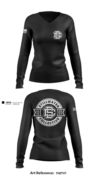 Women's Long Sleeve Vneck Shirt, Stillwater Collective, , Teamtime, Team time, sublimation, custom sports apparel, team uniforms, spirit wear, spiritwear, sports uniforms, custom shirts, team store, custom team store, fundraiser sports, apparel fundraiser