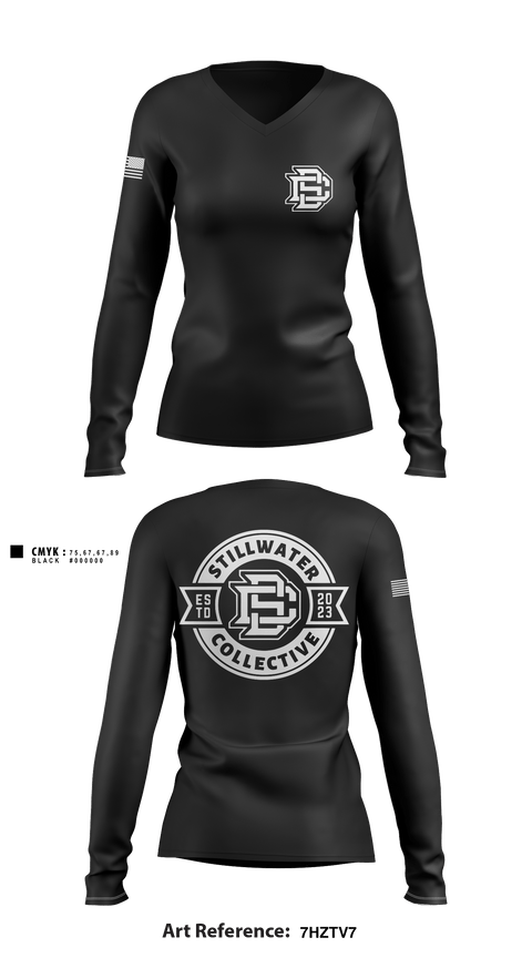 Women's Long Sleeve Vneck Shirt, Stillwater Collective, , Teamtime, Team time, sublimation, custom sports apparel, team uniforms, spirit wear, spiritwear, sports uniforms, custom shirts, team store, custom team store, fundraiser sports, apparel fundraiser