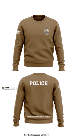 Crew Neck Sweatshirt, POLICE CRIMINAL INVESTIGATIONS DIVISION, , Teamtime, Team time, sublimation, custom sports apparel, team uniforms, spirit wear, spiritwear, sports uniforms, custom shirts, team store, custom team store, fundraiser sports, apparel fundraiser