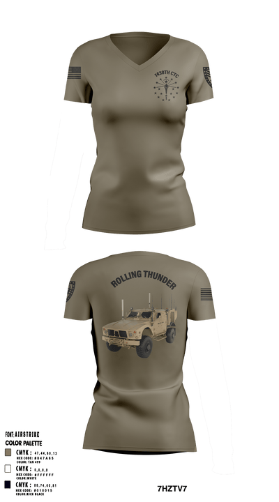 1438th CTC 23042169 Women's Short Sleeve V-neck Shirt - 3