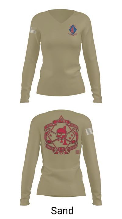 1/1 Alpha Company "Red Death" 93413516 Women's Long Sleeve V-neck Shirt - 42