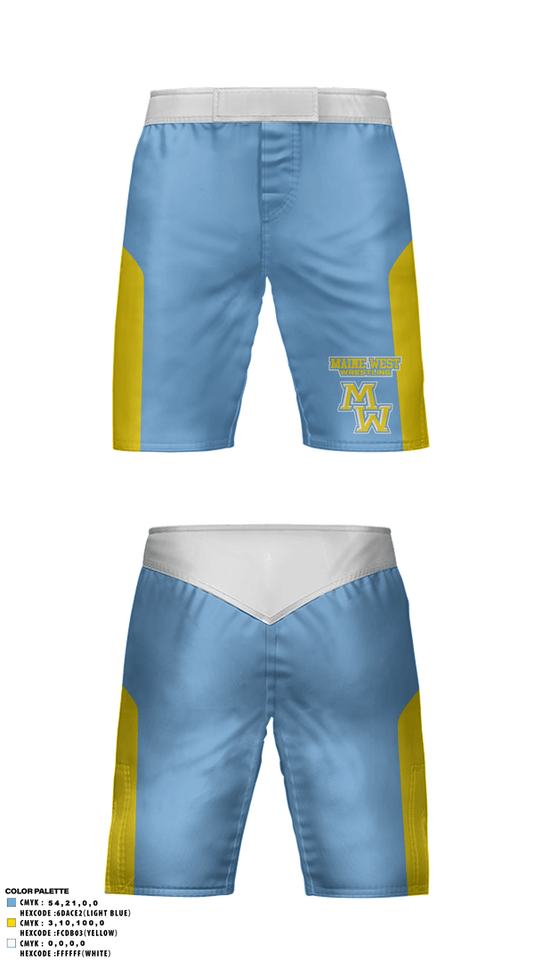 Fight Shorts, Maine West High School Wrestling, Wrestling, Teamtime, Team time, sublimation, custom sports apparel, team uniforms, spirit wear, spiritwear, sports uniforms, custom shirts, team store, custom team store, fundraiser sports, apparel fundraiser