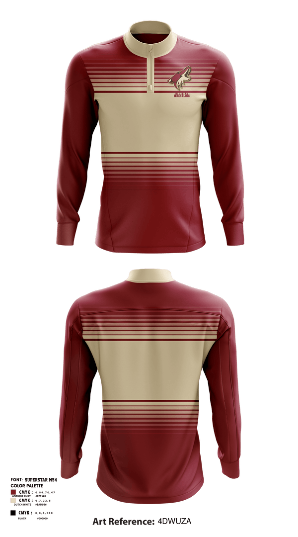 Quarter Zip Jacket, Kittitas Middle School Wrestling, Wrestling, Teamtime, Team time, sublimation, custom sports apparel, team uniforms, spirit wear, spiritwear, sports uniforms, custom shirts, team store, custom team store, fundraiser sports, apparel fundraiser