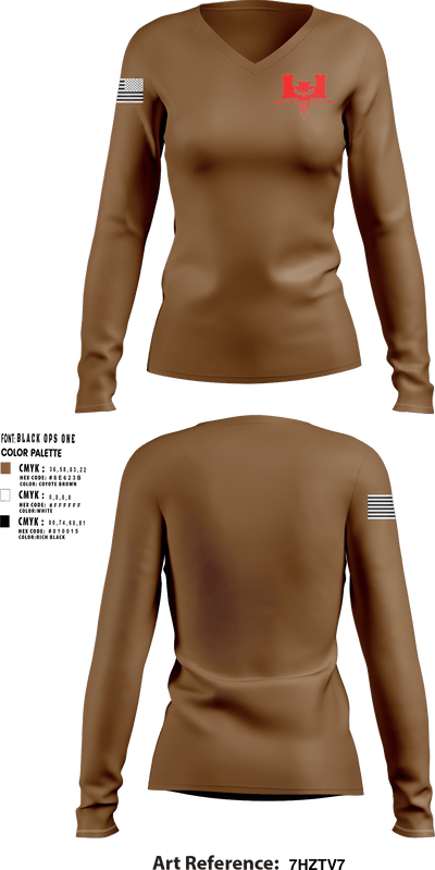 302nd EN CO 64266225 Women's Long Sleeve V-neck Shirt - 5