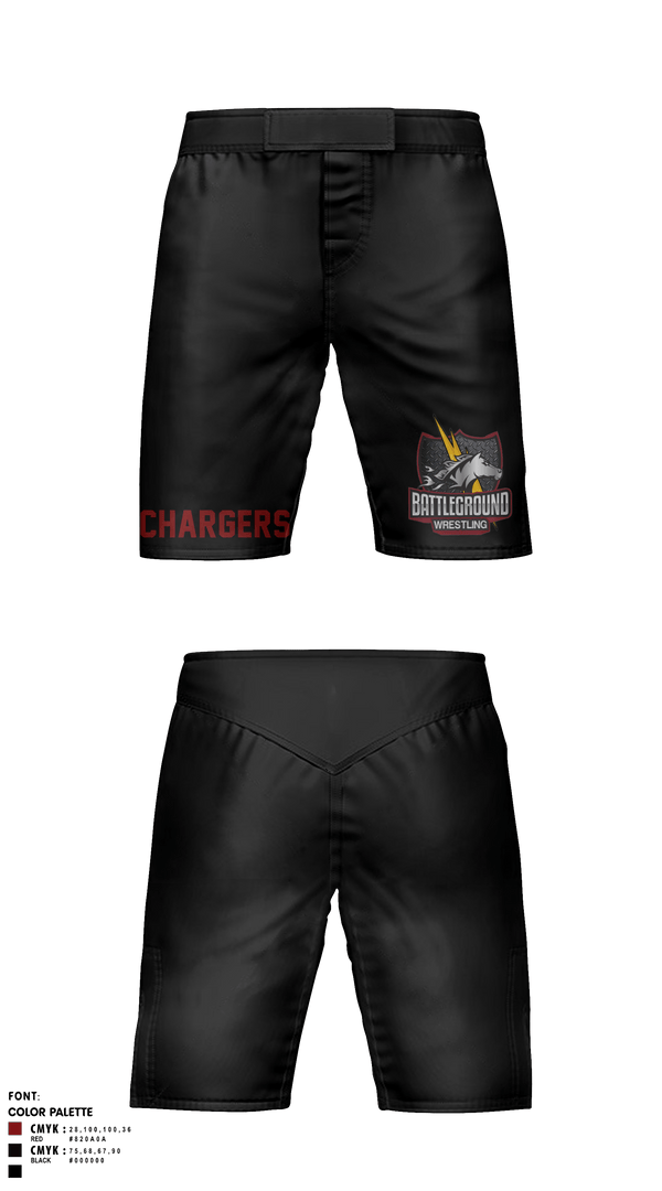 Fight Shorts, BATTLEGROUND WRESTLING, Wrestling, Teamtime, Team time, sublimation, custom sports apparel, team uniforms, spirit wear, spiritwear, sports uniforms, custom shirts, team store, custom team store, fundraiser sports, apparel fundraiser