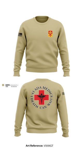 Crew Neck Sweatshirt, Medics, 1-43 ADA, Army, Teamtime, Team time, sublimation, custom sports apparel, team uniforms, spirit wear, spiritwear, sports uniforms, custom shirts, team store, custom team store, fundraiser sports, apparel fundraiser