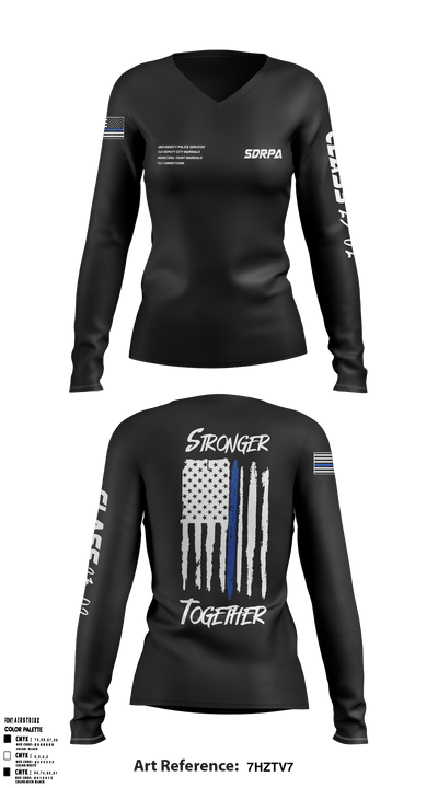 SDRPA 9691441 Women's Long Sleeve V-neck Shirt - 3
