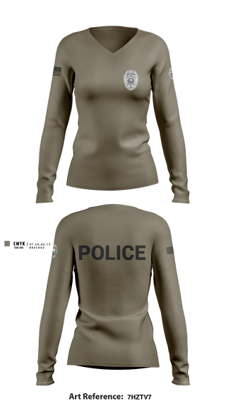 Women's Long Sleeve Vneck Shirt, TAYLORSVILLE POLICE, Police, Teamtime, Team time, sublimation, custom sports apparel, team uniforms, spirit wear, spiritwear, sports uniforms, custom shirts, team store, custom team store, fundraiser sports, apparel fundraiser