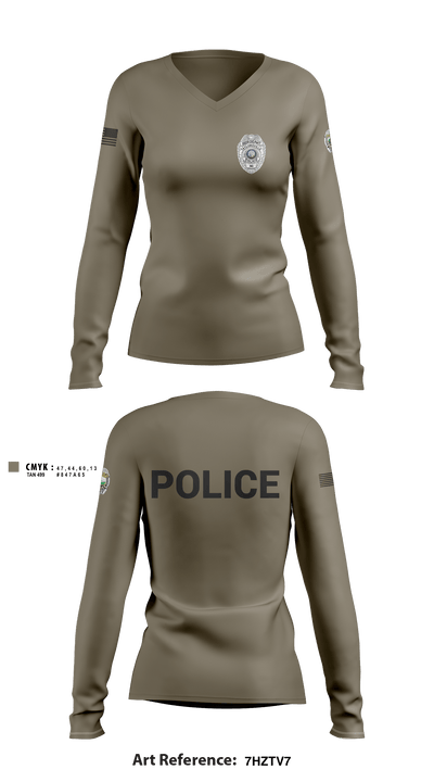 TAYLORSVILLE POLICE DEPARTMENT LT 27466887 Women's Long Sleeve V-neck Shirt - 4
