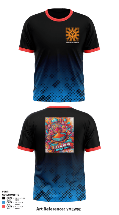 Kamlesh Art Hut 2608676 Short Sleeve Performance Shirt - 1