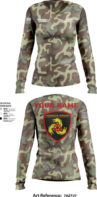 Women's Long Sleeve Vneck Shirt, , Army, Teamtime, Team time, sublimation, custom sports apparel, team uniforms, spirit wear, spiritwear, sports uniforms, custom shirts, team store, custom team store, fundraiser sports, apparel fundraiser