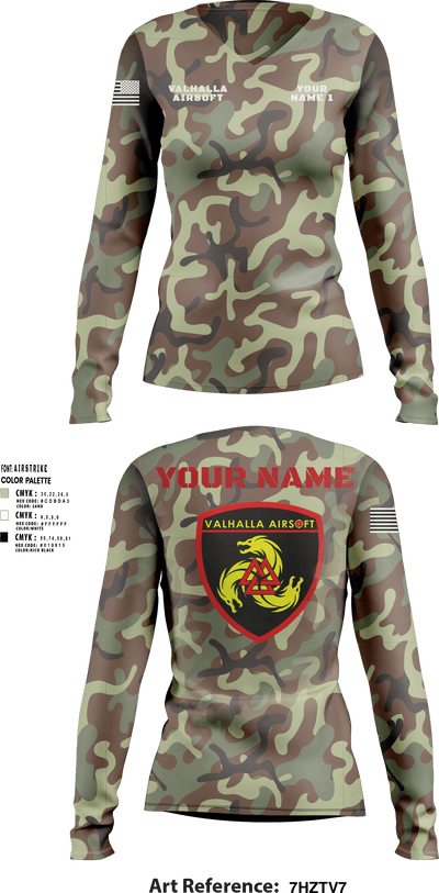 Valhalla Airsoft 98104221 Women's Long Sleeve V-neck Shirt - 14