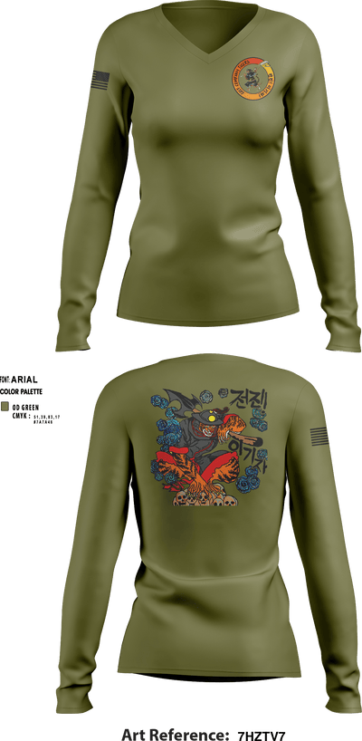 Golf Company, 229th MI BN 34374533 Women's Long Sleeve V-neck Shirt - 4