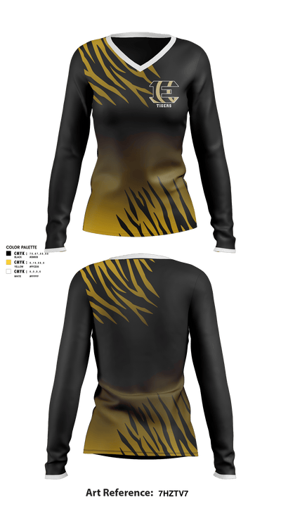 Ethel High School 21278296 Women's Long Sleeve V-neck Shirt - 3