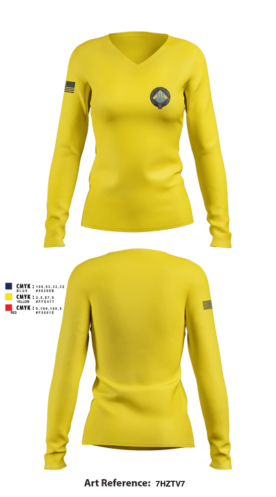 39TH IBCT 92092607 Women's Long Sleeve V-neck Shirt - 3