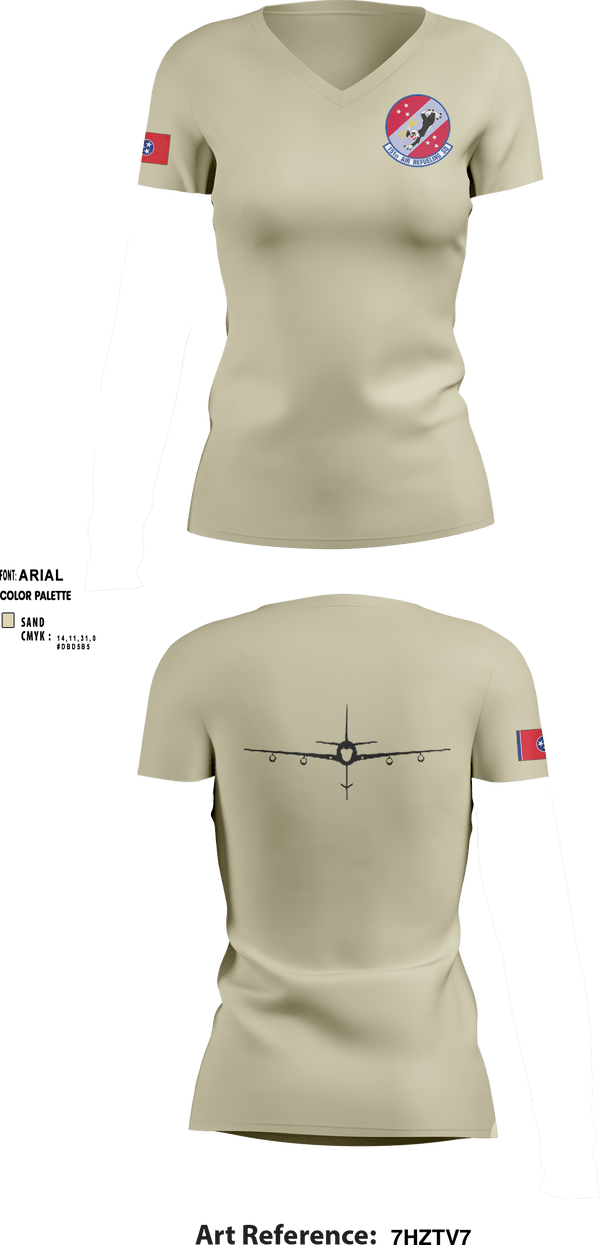 Women's Short Sleeve Vneck Shirt, 151st Air Refueling Squadron, Air Force, Teamtime, Team time, sublimation, custom sports apparel, team uniforms, spirit wear, spiritwear, sports uniforms, custom shirts, team store, custom team store, fundraiser sports, apparel fundraiser