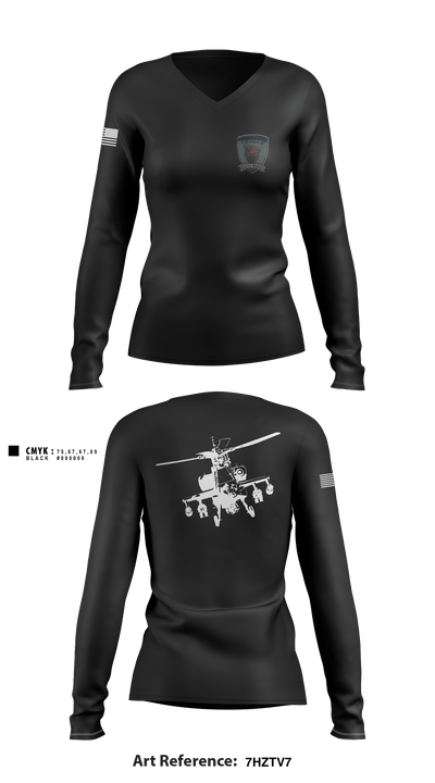 A Co. 1-25 AB 61275281 Women's Long Sleeve V-neck Shirt - 2