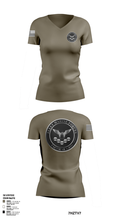 FMF Tactical Grid 52624350 Women's Short Sleeve V-neck Shirt - 55