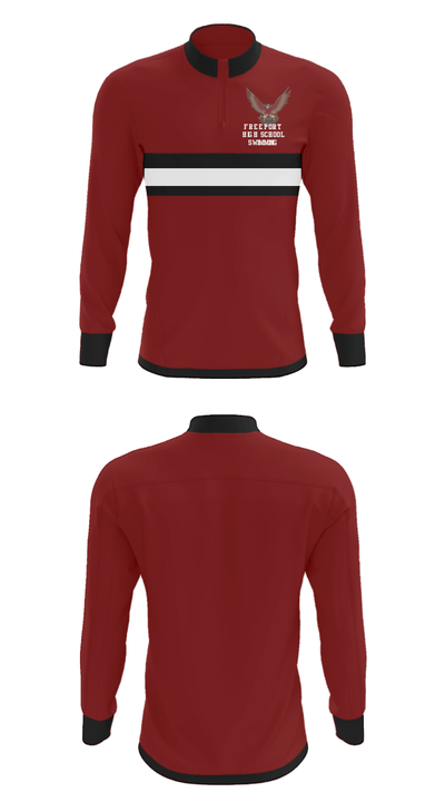 Freeport High School Swimming 90929189 Quarter Zip Jacket - 27