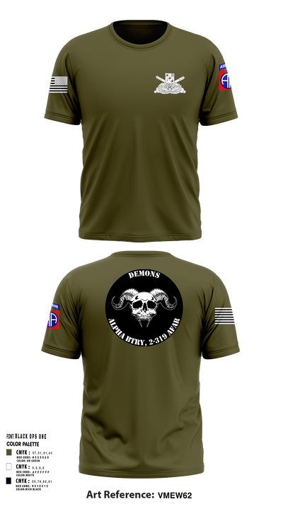 ALPHA BTRY, 2-319th AFAR 68475694 Short Sleeve Performance Shirt - 1