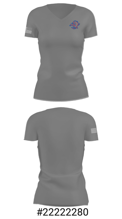 Republic Junior High School 61600725 Women's Short Sleeve V-neck Shirt - 16