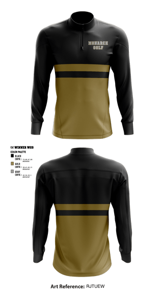 Quarter Zip Jacket, Monarch High School Golf, Golf, Teamtime, Team time, sublimation, custom sports apparel, team uniforms, spirit wear, spiritwear, sports uniforms, custom shirts, team store, custom team store, fundraiser sports, apparel fundraiser
