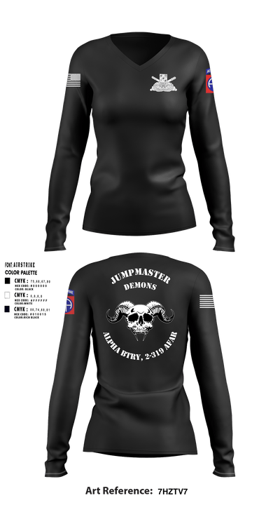 ALPHA BTRY, 2-319th AFAR 68475694 Women's Long Sleeve V-neck Shirt - 6