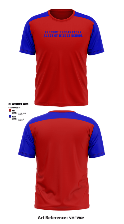 Freedom Preparatory Academy Middle School 25976672 Short Sleeve Performance Shirt - 1
