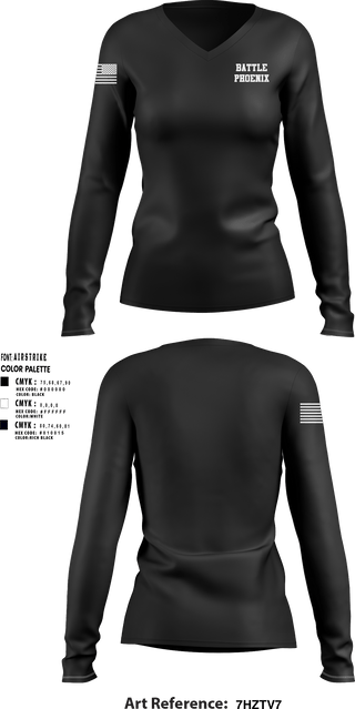 Women's Long Sleeve Vneck Shirt, Battle Phoenix, Army, Teamtime, Team time, sublimation, custom sports apparel, team uniforms, spirit wear, spiritwear, sports uniforms, custom shirts, team store, custom team store, fundraiser sports, apparel fundraiser