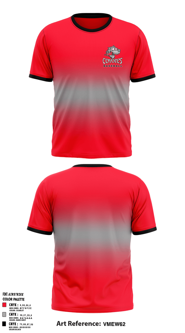 Short Sleeve Performance Shirt, Coyotes, Baseball, Teamtime, Team time, sublimation, custom sports apparel, team uniforms, spirit wear, spiritwear, sports uniforms, custom shirts, team store, custom team store, fundraiser sports, apparel fundraiser