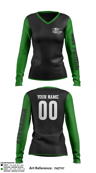 Women's Long Sleeve Vneck Shirt, Howell Cheney Technical High School Softball, Softball, Teamtime, Team time, sublimation, custom sports apparel, team uniforms, spirit wear, spiritwear, sports uniforms, custom shirts, team store, custom team store, fundraiser sports, apparel fundraiser