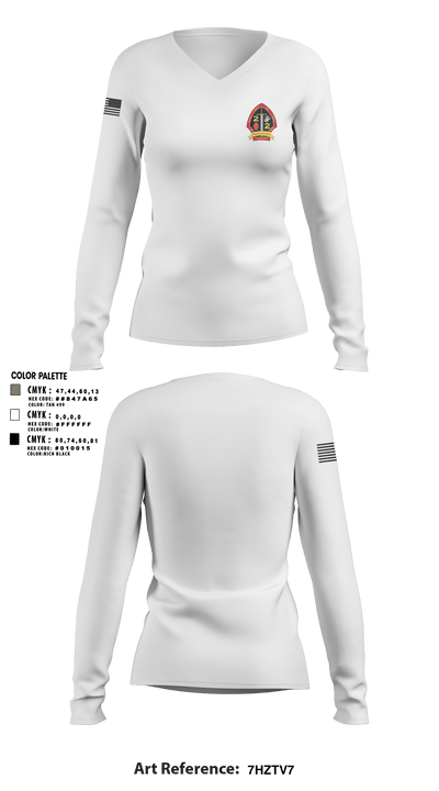 2nd battalion 2nd marines 56567651 Women's Long Sleeve V-neck Shirt - 2